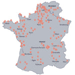 Carte 200 revendeurs Constant & Zoé en France et en Belgique